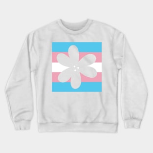 Flower Outline - discreet trans pride flag Crewneck Sweatshirt